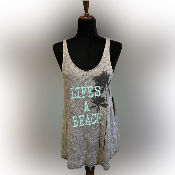 Vintage Havana Tops - Vintage Havana Gray Sleeveless Graphic Tank Top size S